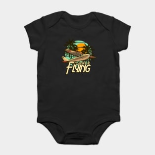 I'd Rather Be Flying Airplane Pilot Aviation Baby Bodysuit